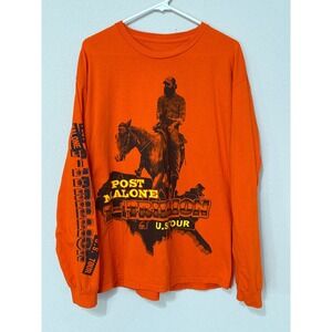 Post Malone Orange F-1 Trillion U.S. Tour Long Sleeve Shirt XL READ